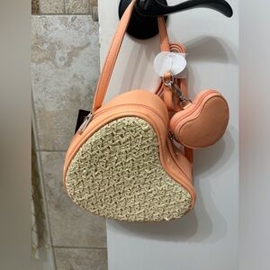 NWT wicker heart and coin purse-